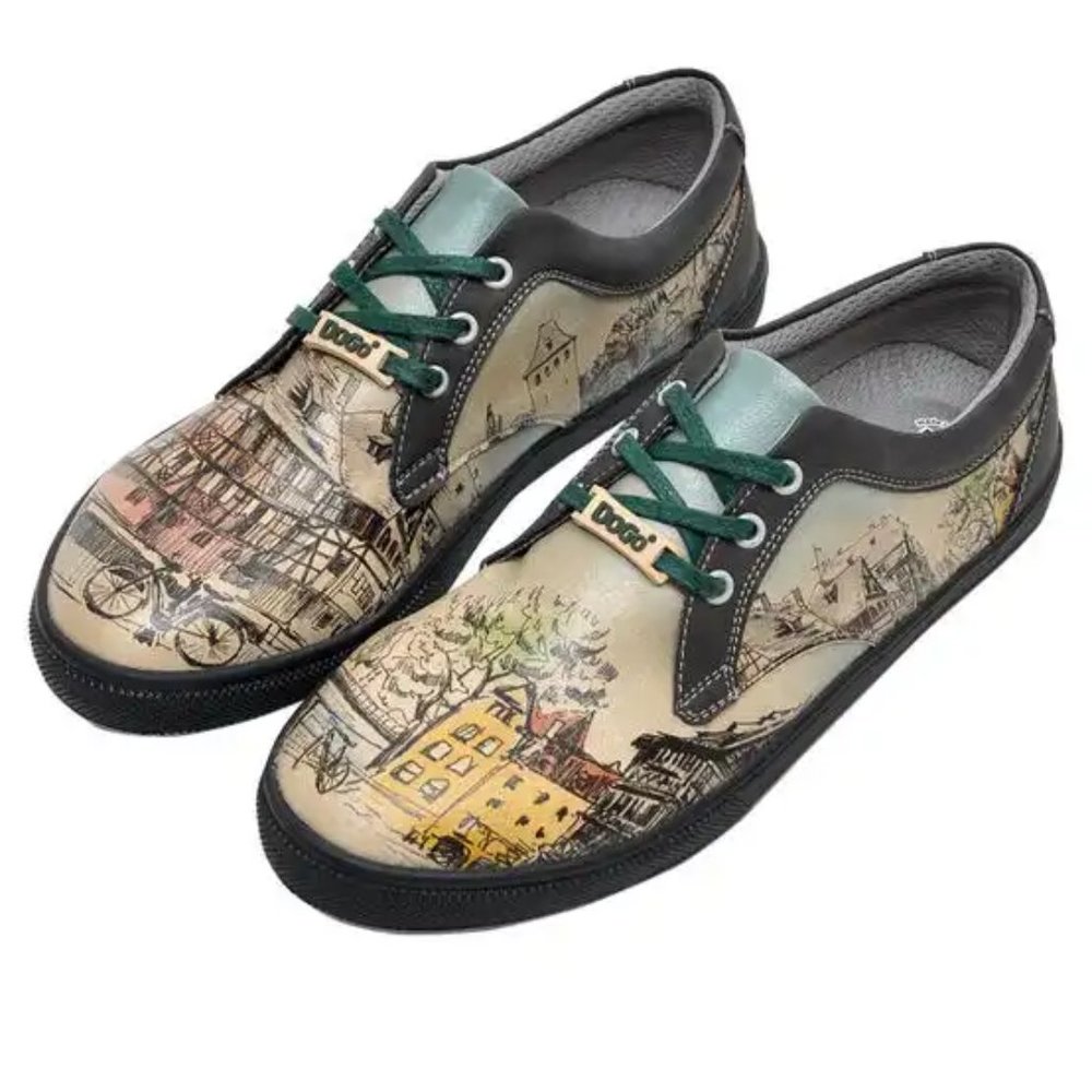 NWOB DOGO Vegan Leather Beige Sneakers - Take a Walk Design Sz EU 36 US 6